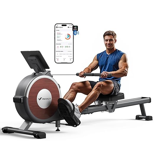 MERACH Magnetic Rower with App Support