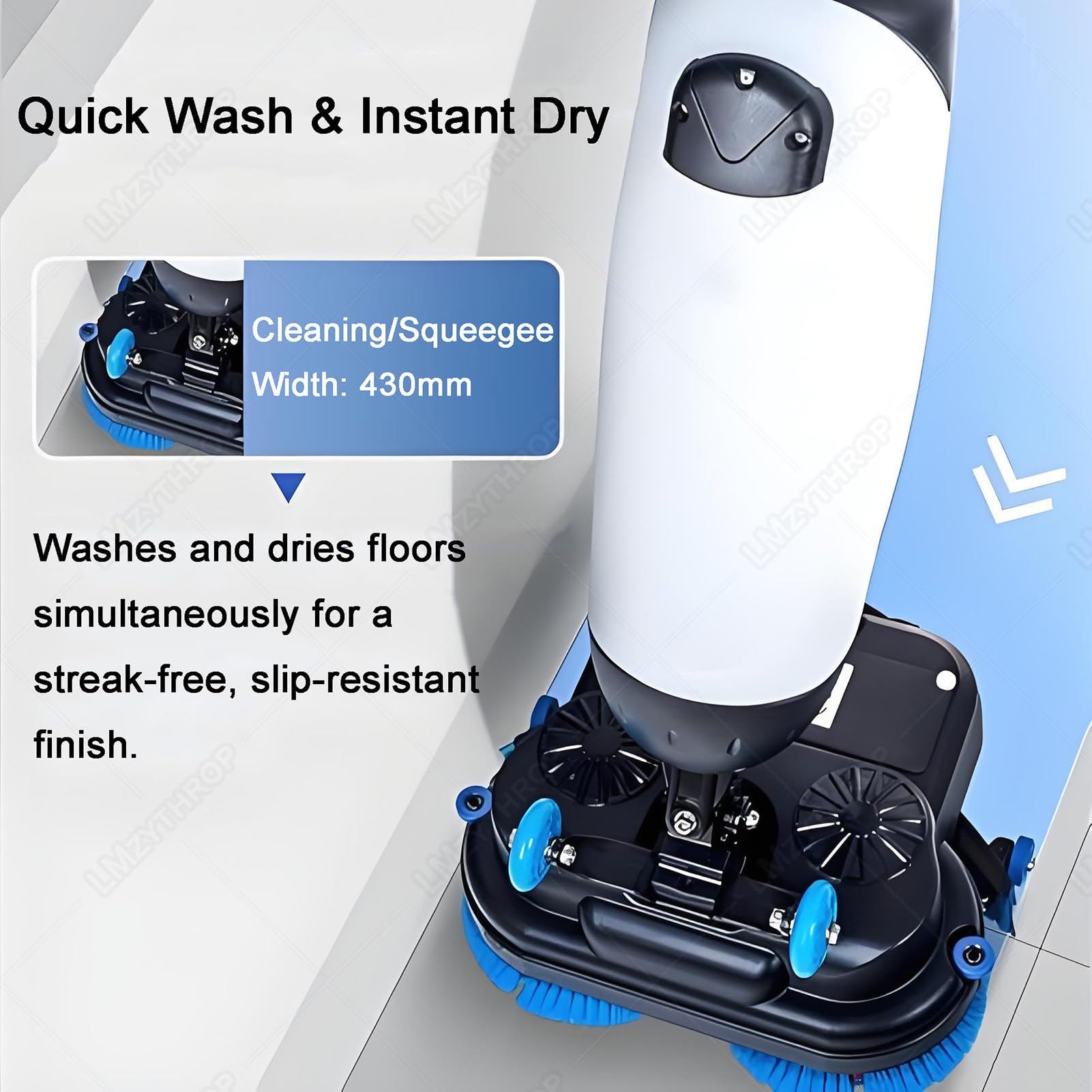 Mini limpiador de suelos, máquina de limpieza ultra compacta de 17 pulgadas para el hogar, oficina, baños y pequeños espacios comerciales, ideal para azulejos y suelos sellados
