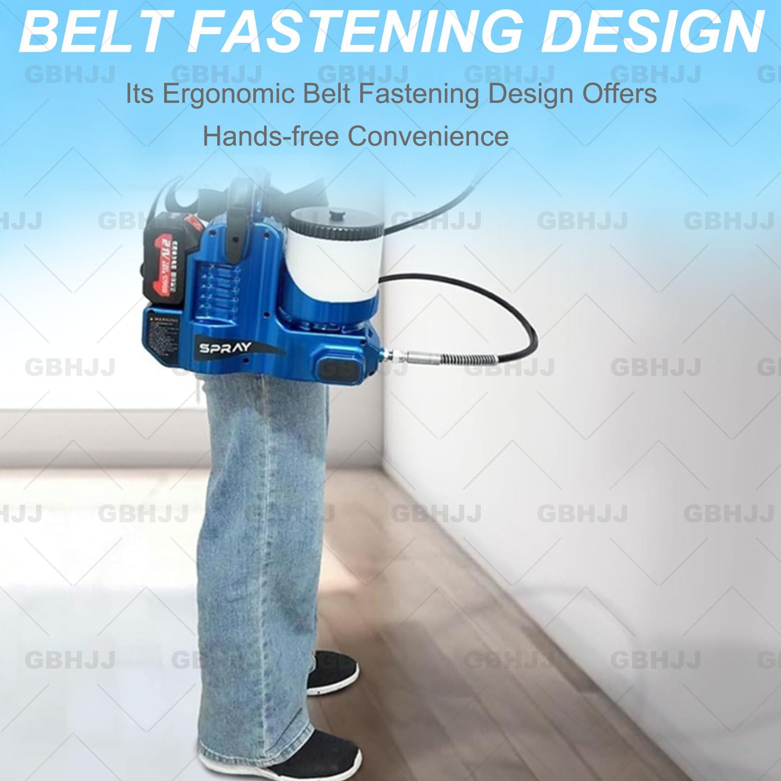 Pulverizador de Pintura PortáTil Sin Aire de 1,2 litros, 500 W, BateríA de Litio de 21 V, 6 Velocidades Ajustables, para Un Acabado Uniforme, Cercas de JardíN y PequeñAs Reformas