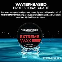 Vista 6 de TRENDSTARTER Cera para el pelo - Extreme, 4oz - Acabado mate - Pomada para el cabello a base de agua premium sin escamas para todos los tipos
