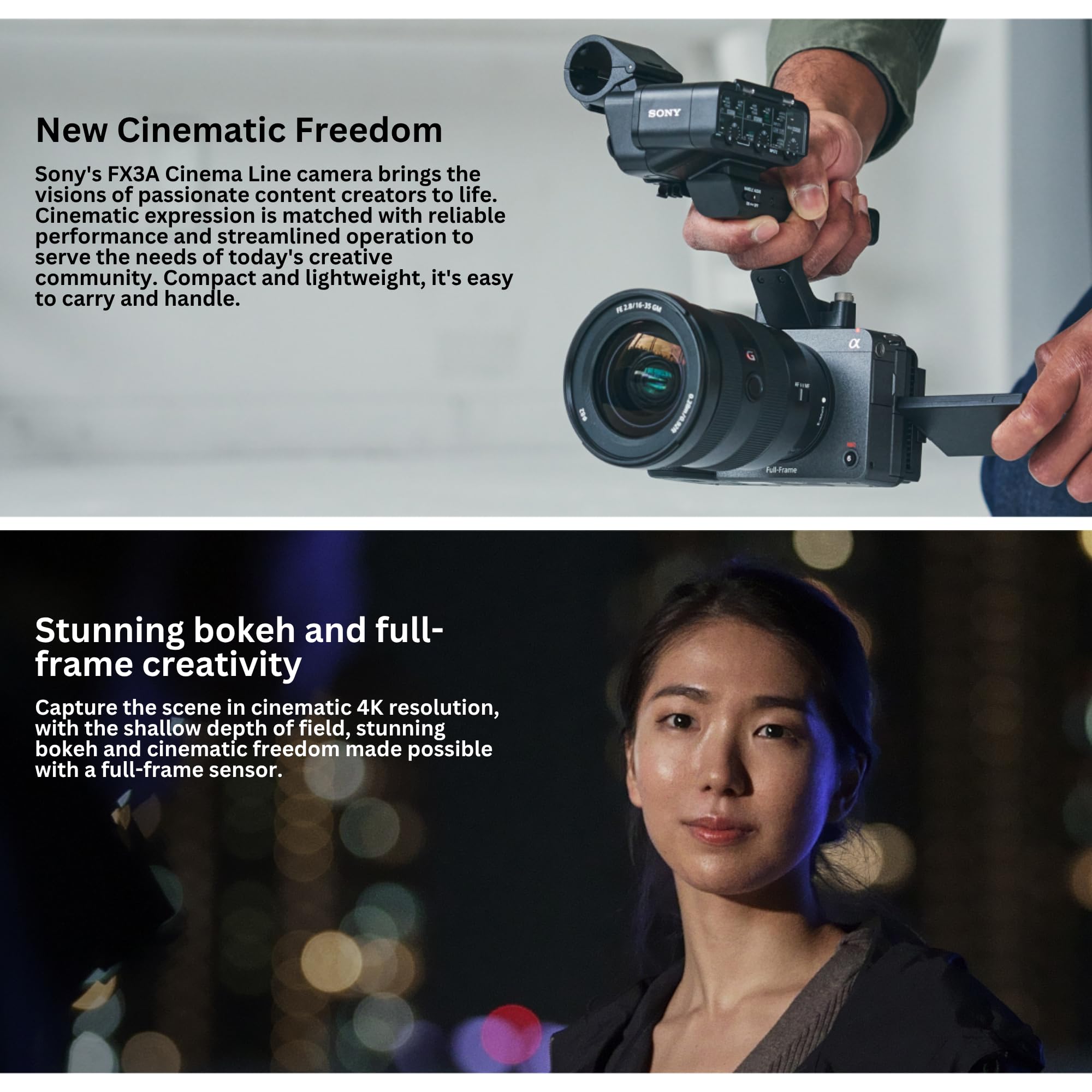 Amazon.com : Sony Alpha FX3A Cinema Line Full-Frame Camera (Body