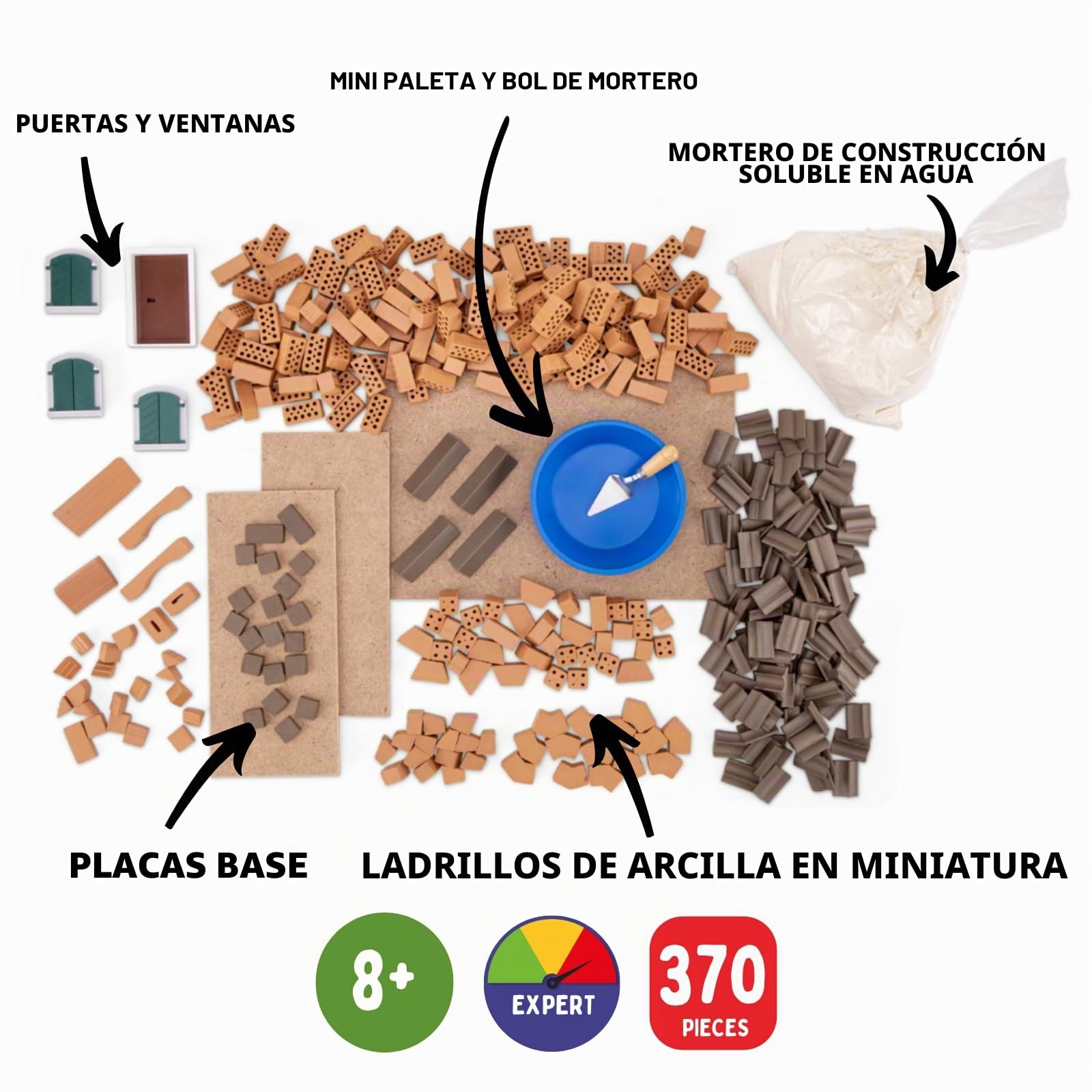 Teifoc Historic House - Juego de construcción de Ladrillos de 370 Bloques de construcción, Juego de montacargas y Juguete de construcción Stem
