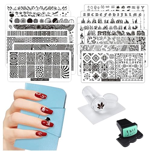 21Pcs Nail Stamp Plate Set 16Pcs Mix Design