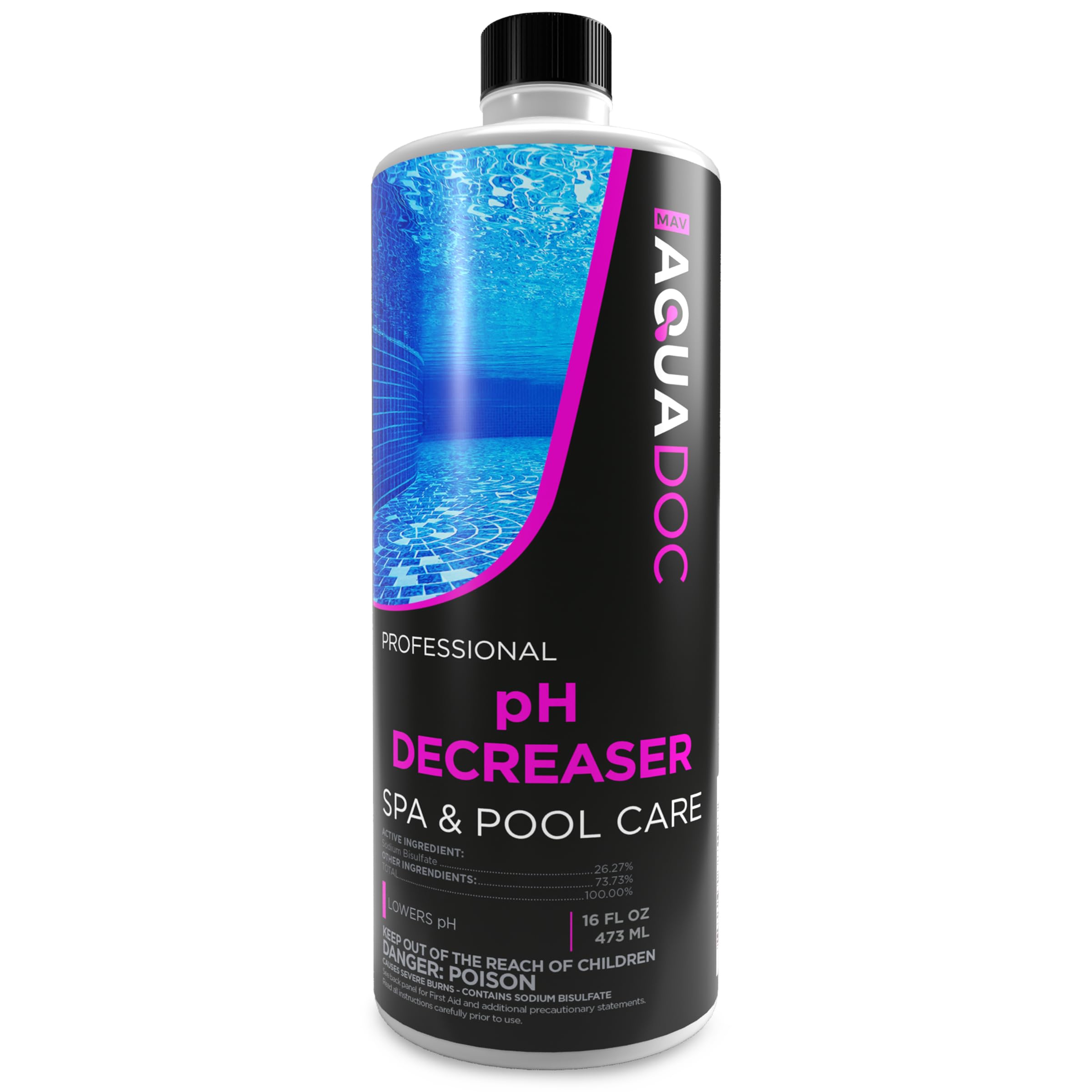AquaDoc pH Decreaser - pH Down for Hot Tub Spa - Hot Tub Chemicals pH Decreaser pH for Hot Tub and Spa - Spa Down and pH Minus Chemicals for Hot Tub Maintenance - Hot Tub pH Reducer - 16oz-image-4