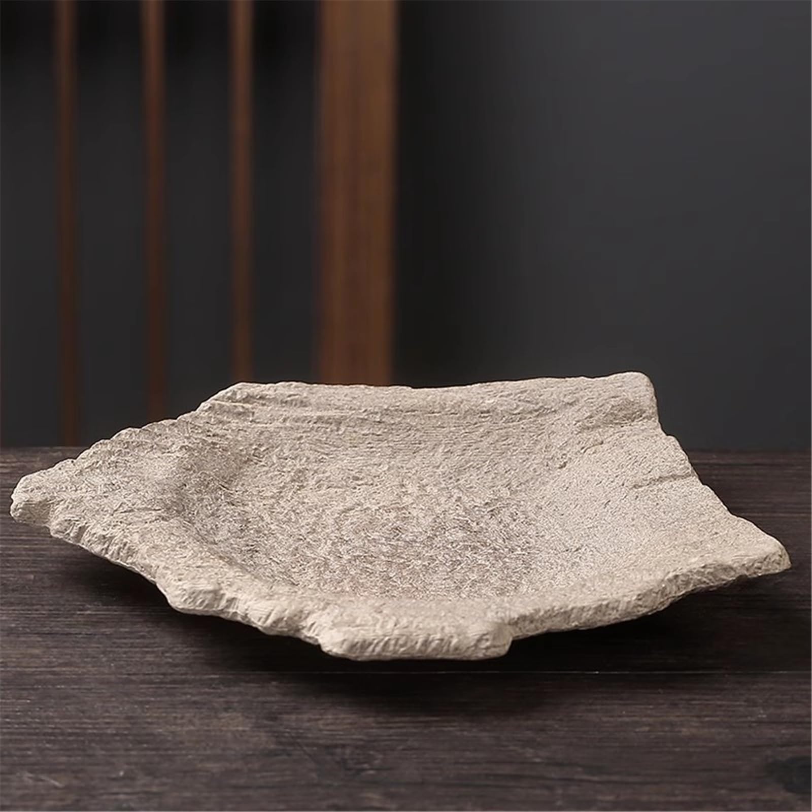 Sottovasi per Fiori Piattino in Ceramica con Vassoio antigoccia Imitazione Pietra Irregolare Vaso