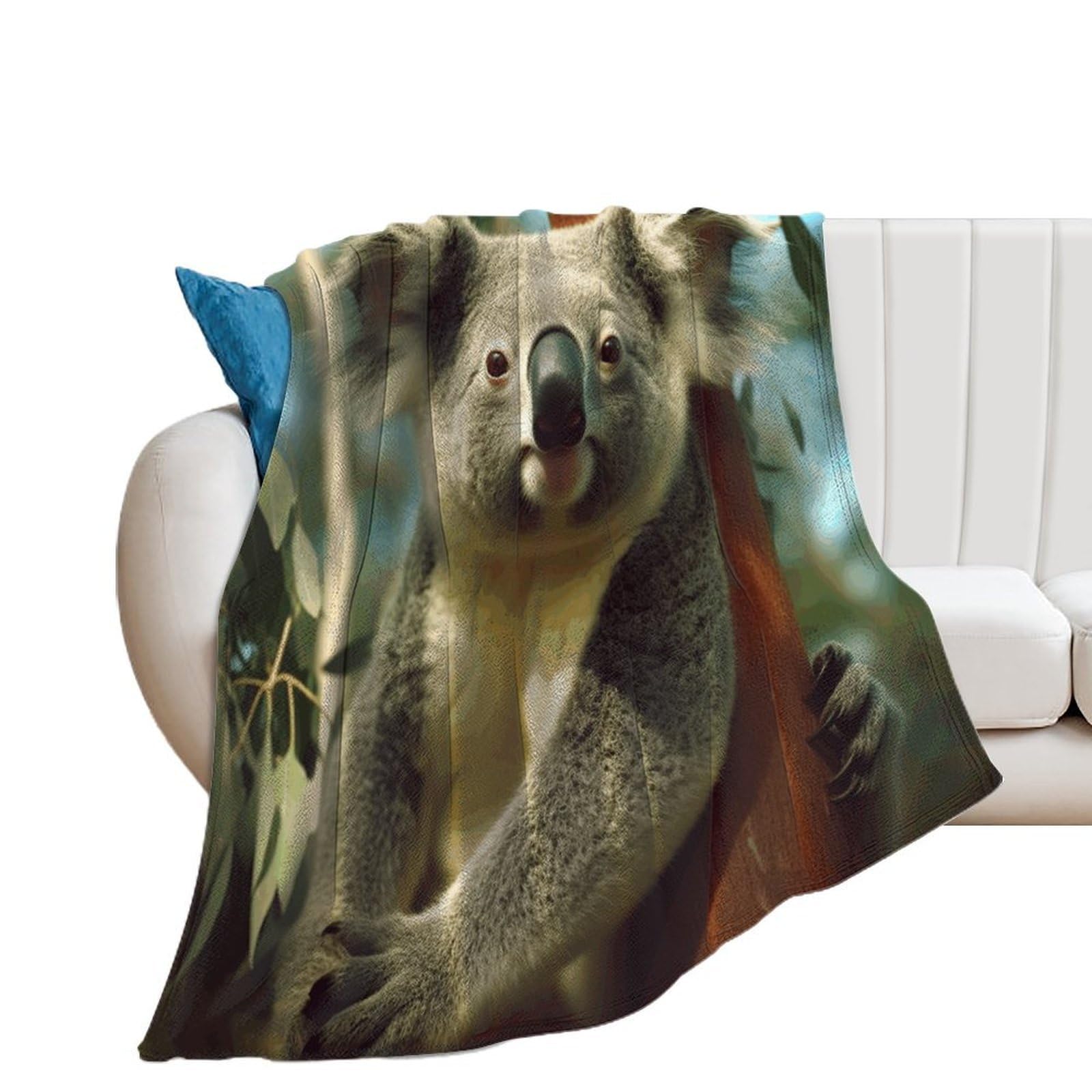 Bear Koala Throw Blanket for Couch Soft Cozy Flannel Bed Blanket Fuzzy Decorative Blanket Warm Lightweight Throw Blanket All-Season Home Decor Gift for Home Office Sofa 30"*40"（76 * 100cm）