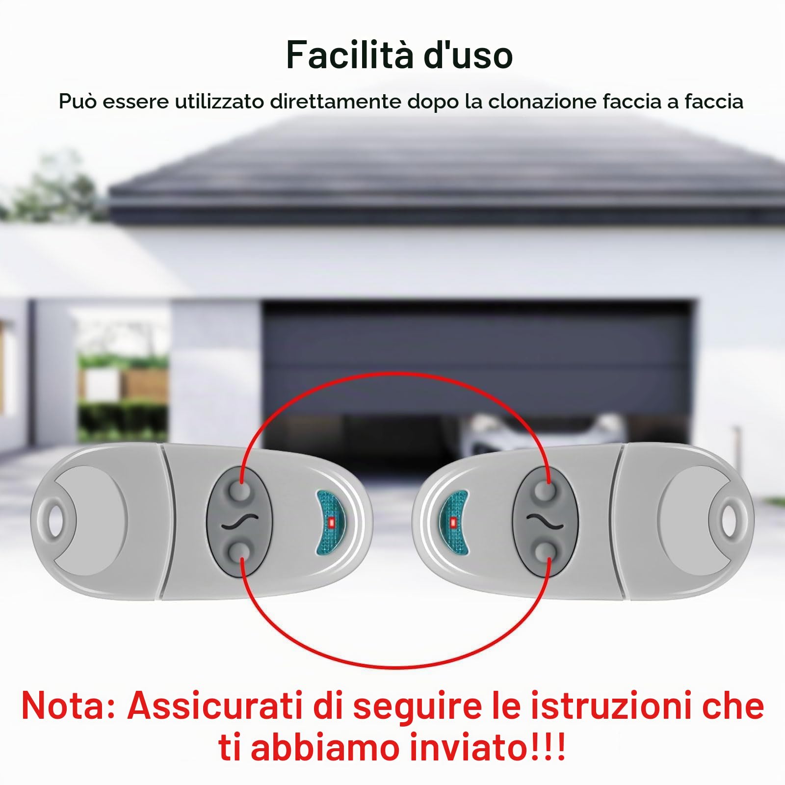 3 Pezzi Telecomando Cancello, 433,92 MHz Telecomando Porta del Garage,Telecomando Compatibile con 433MHz Telecommande C@me EV, NA, EE, 2 Canali
