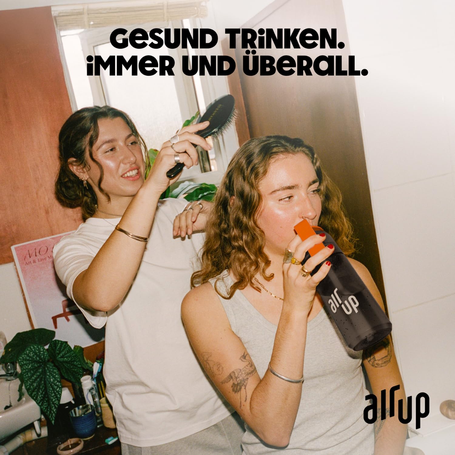 air up® Flasche Twist Pro Starter Set Original, inkl Pods in 5 Geschmacksrichtungen 600ml Trinkflasche mit Geschmack, zuckerfrei I auslaufsicher, spülmaschinenfest & BPA frei I in Charcoal Grey