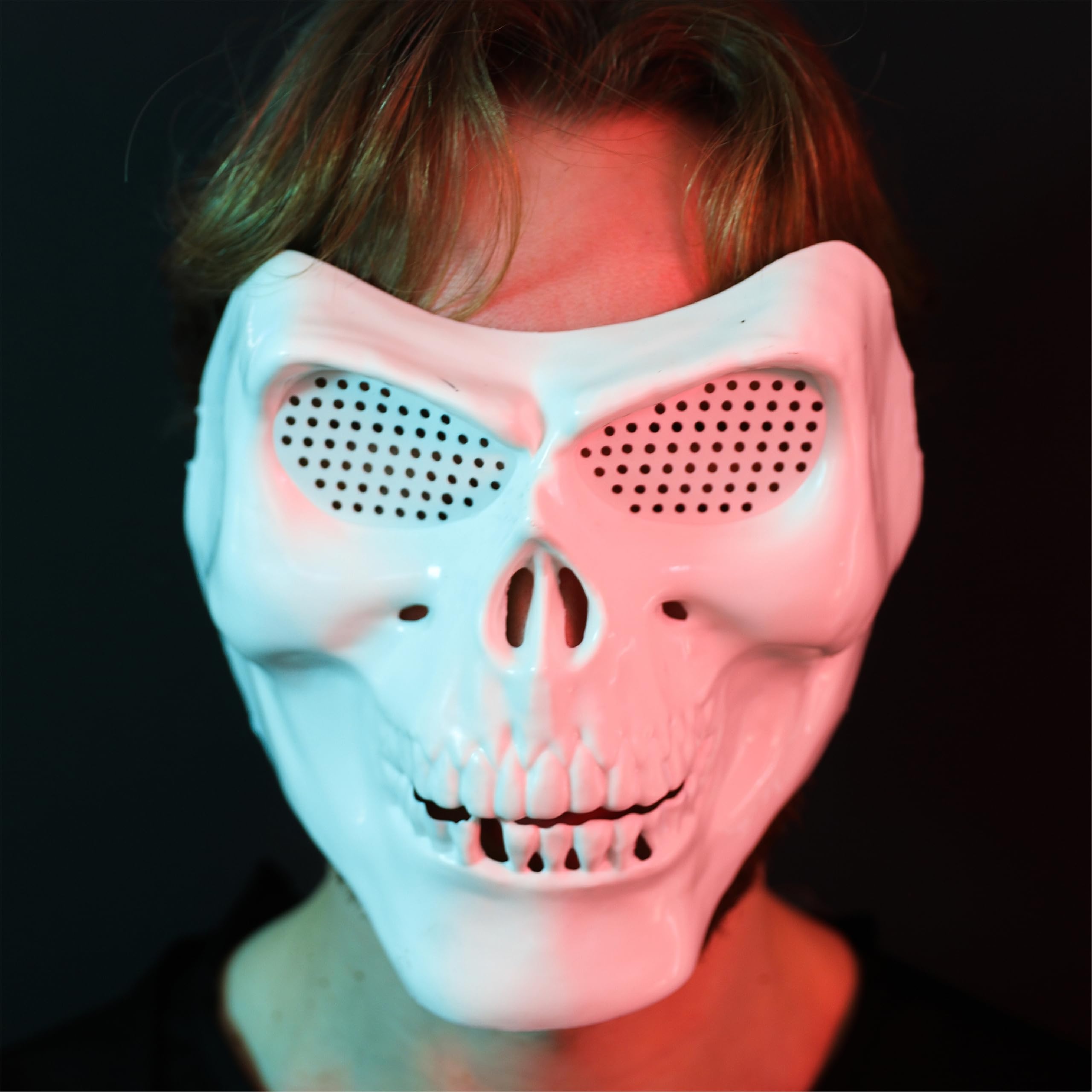 Halloween Skull Mask Fancy Dress Costume Accessory - Adults One Size Fits Most - Perfect for Any Halloween Party Cs Mask With Elasticated Strap Paintball - Pack of 24