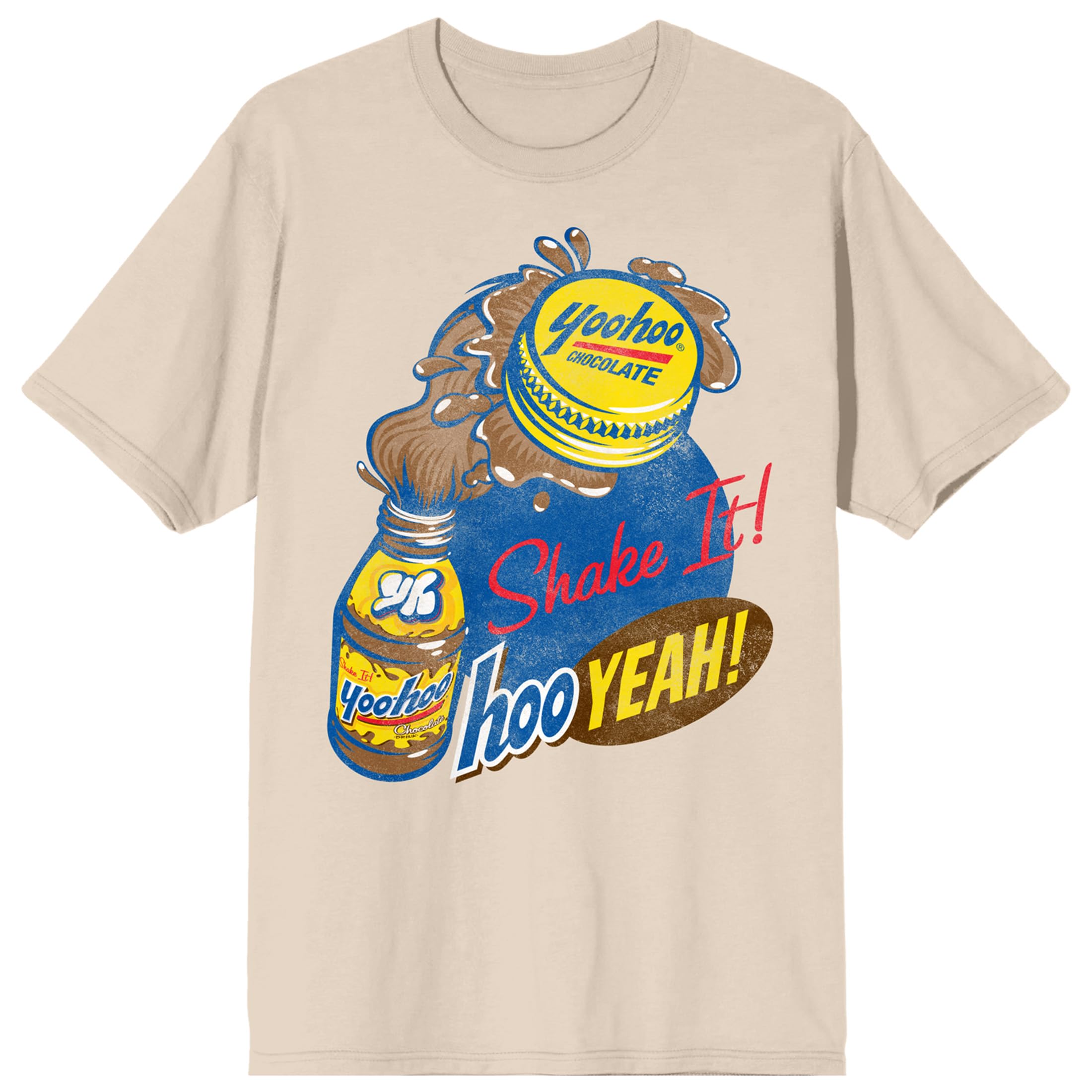 Yoo-hoo Chocolate Flavor Art Crew Neck Short Sleeve Natural Women's T-Shirt -Small