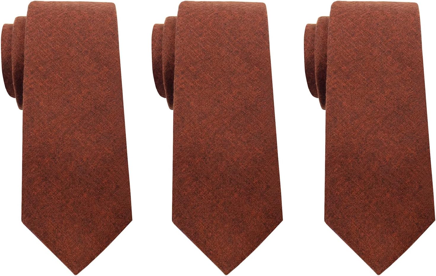 Mantieqingway Mens Ties 2.36" Cotton Skinny Ties for Men Wedding Party Solid Color Necktie
