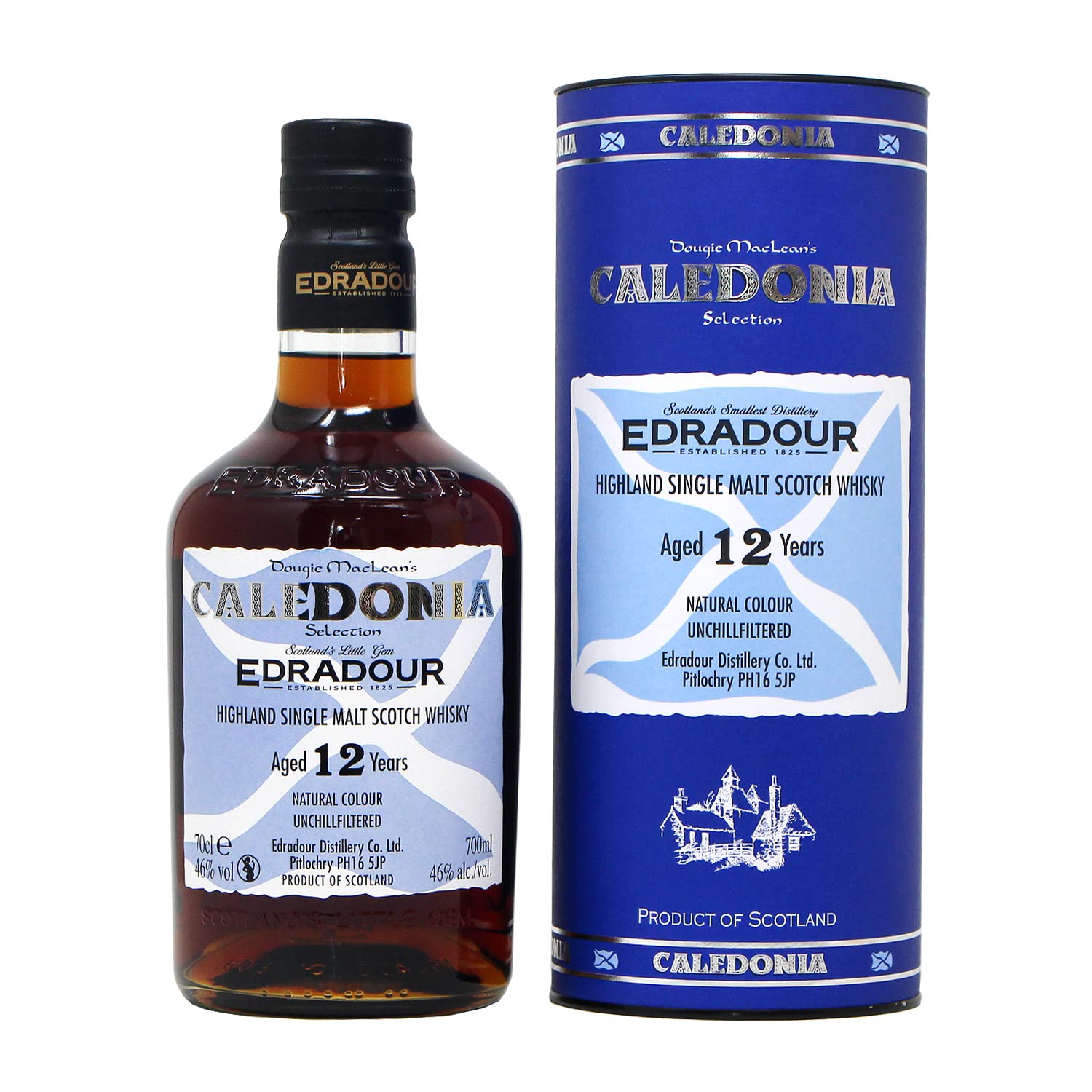 エドラダワー 12年 カレドニア アンチルフィルタード 46度 700ml