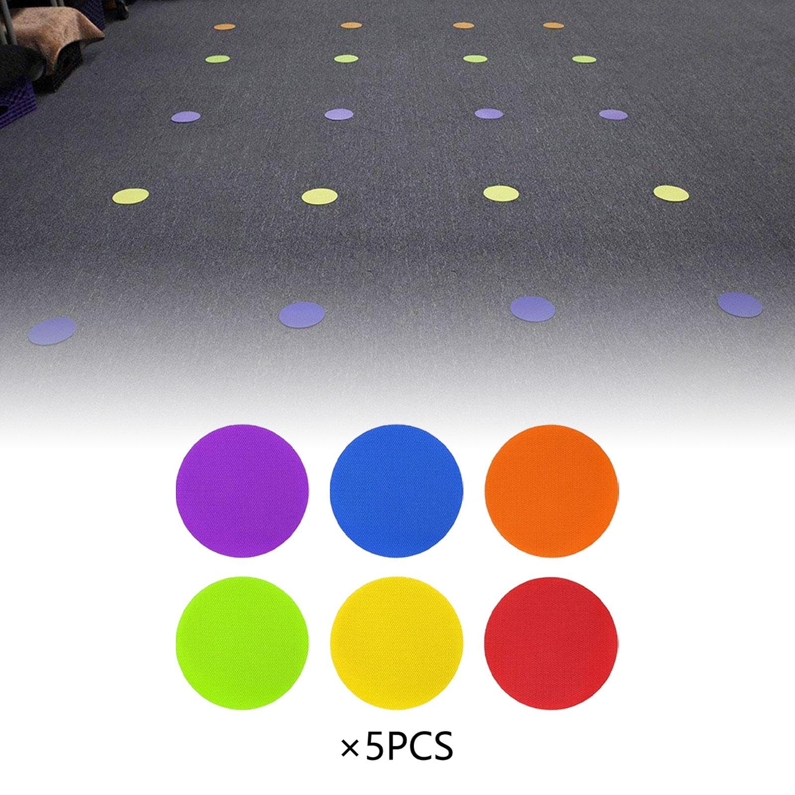 Set Da 30 Marcatori Circolari per Pavimento con Adesivo Riusabile in Tessuto Resistente per Delimitare Spazi Personali E Sedere per Attività S, 3 pezzi