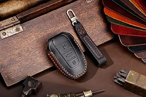 Miniatura 4 de SAIQIAN Car Key Case Su-itable for Pe-ugeot 308 408 508 208 2008 3008 4008 5008 for Cit-Roen C1 C2 C3 Ca-ctus DS3 DS4 DS5 DS6 Leather Key Chain