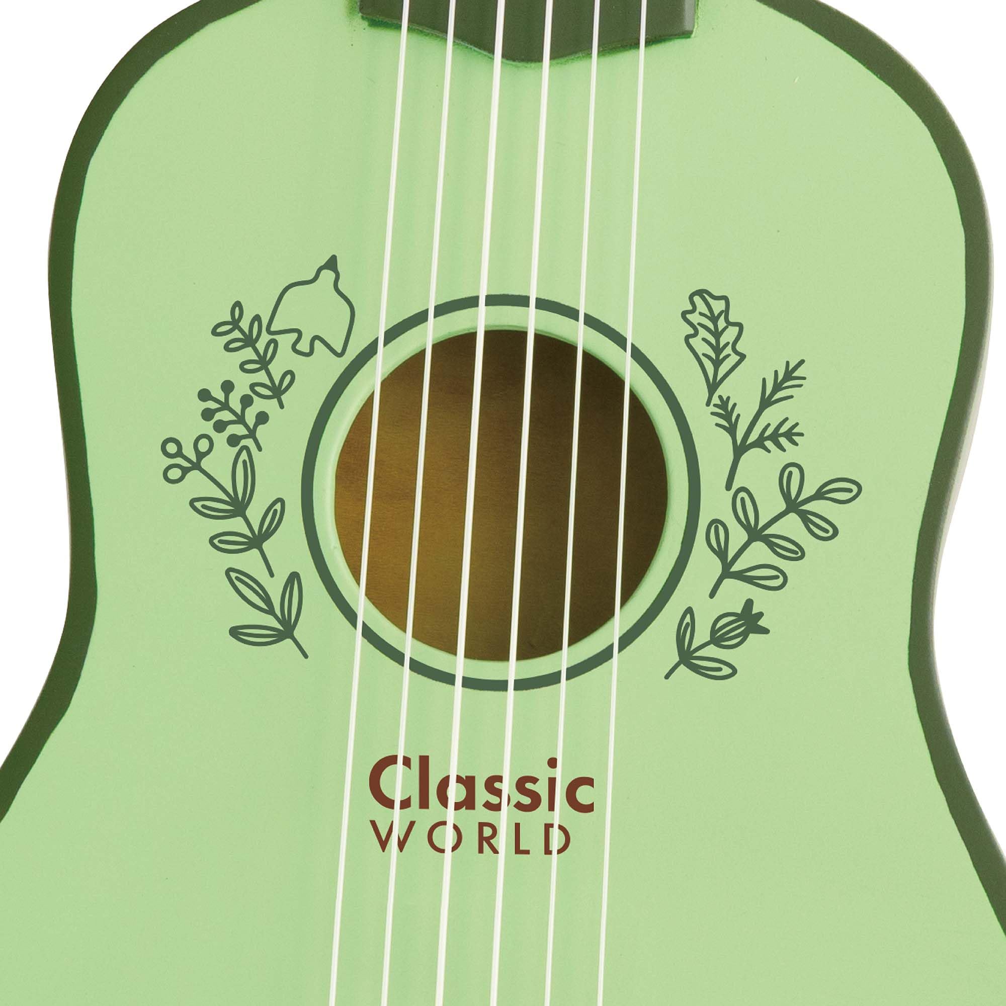 Classic World Chitarra vintage - Giocattolo educativo per bambini e regalo musicale educativo per bambini dai 3 anni in su, leggera 17,3 x 6 x 53,2 cm, mini chitarra per principianti per bambini