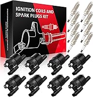 Vista 32 de Paquete de bobinas de bobina de encendido SCITOO compatible con Nissan Versa 1.8L 2007-2012 para Versa 1.6L 2009-2012 para FX50 5.0L 2009-2013 UF549