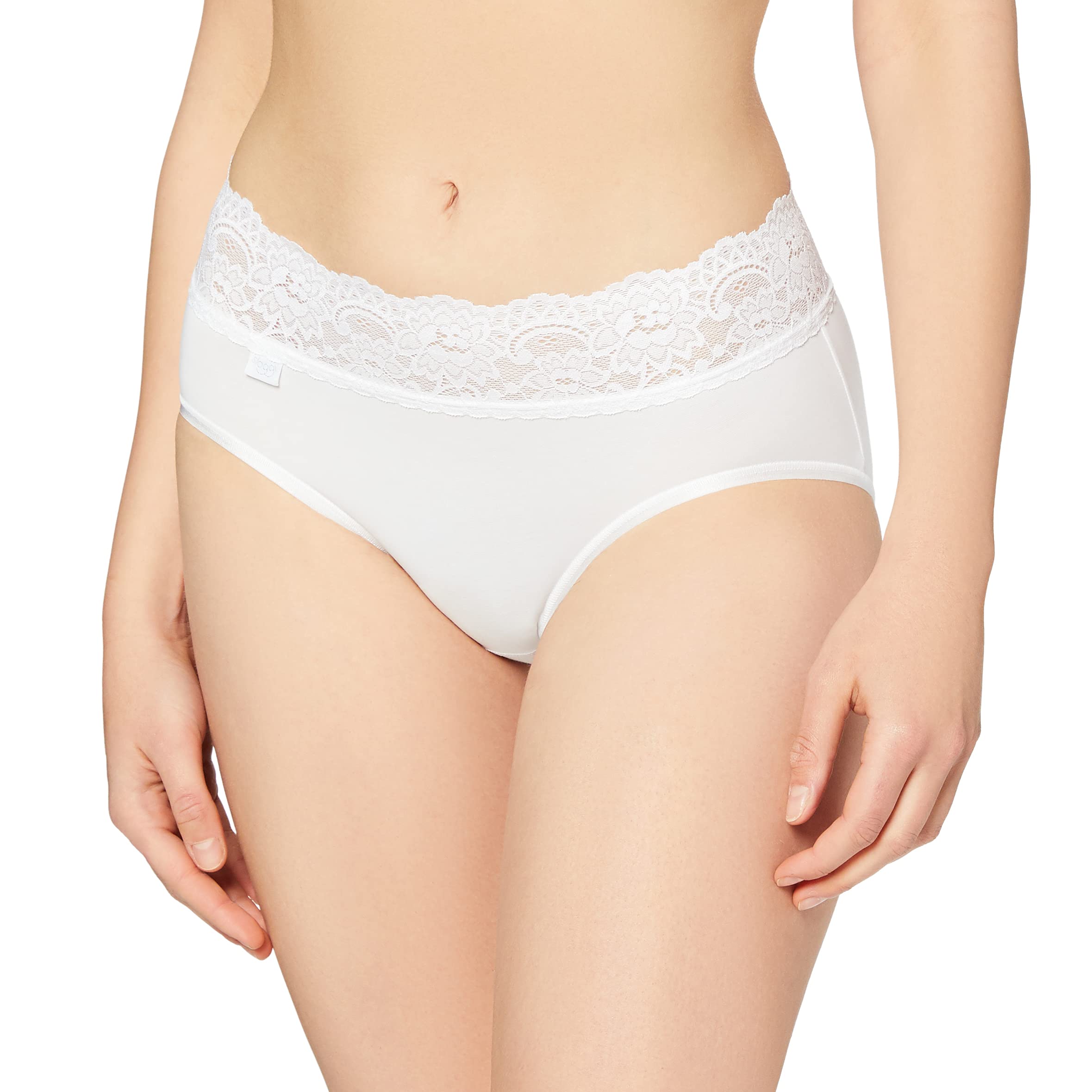 Sloggi Women's SLOGGI ROMANCE Midi Plain Boxer Brief, White, 8 (Manufacturer Size: 38)