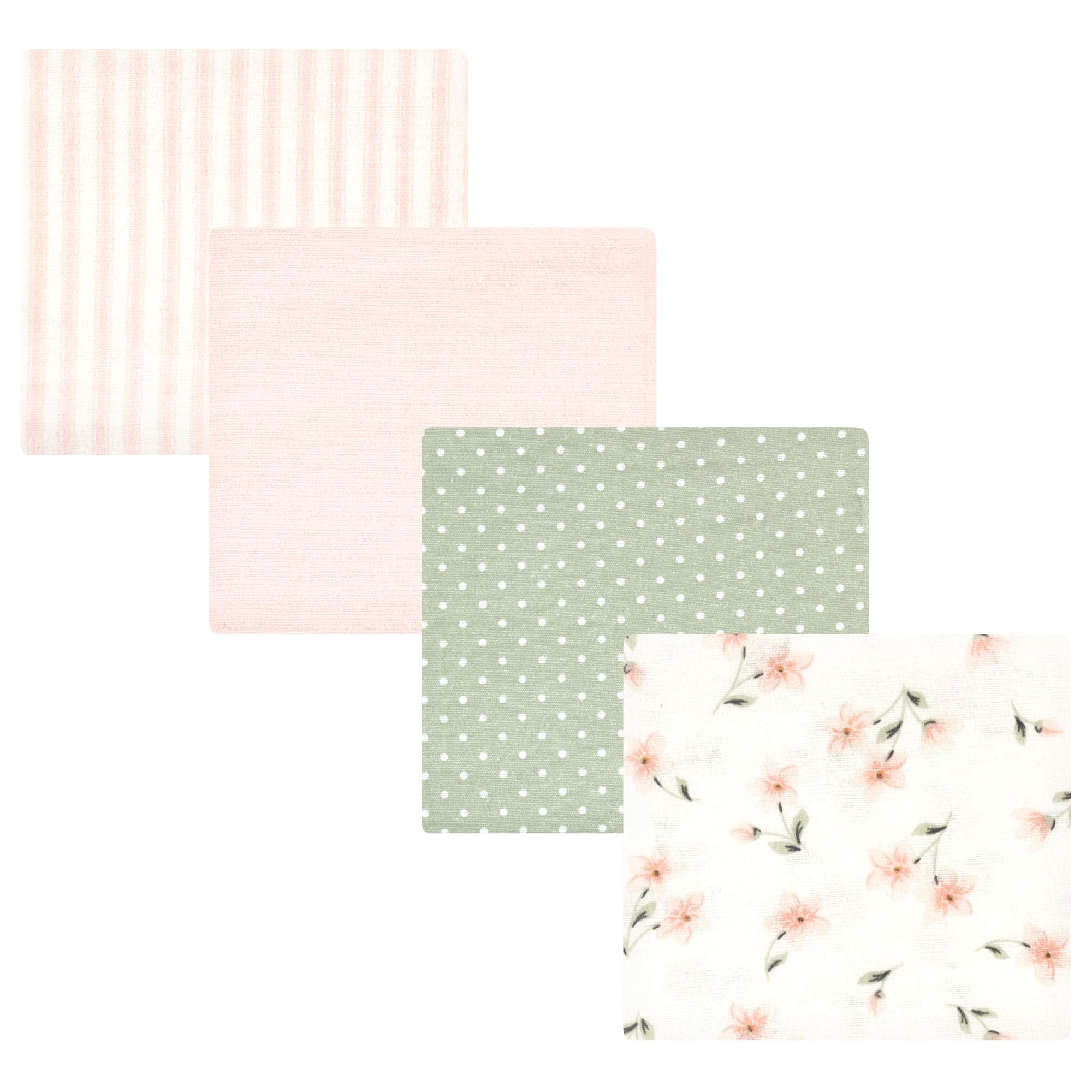 Hudson Baby Unisex Baby Cotton Poly Flannel Receiving Blankets, Pink Dainty Floral, One Size