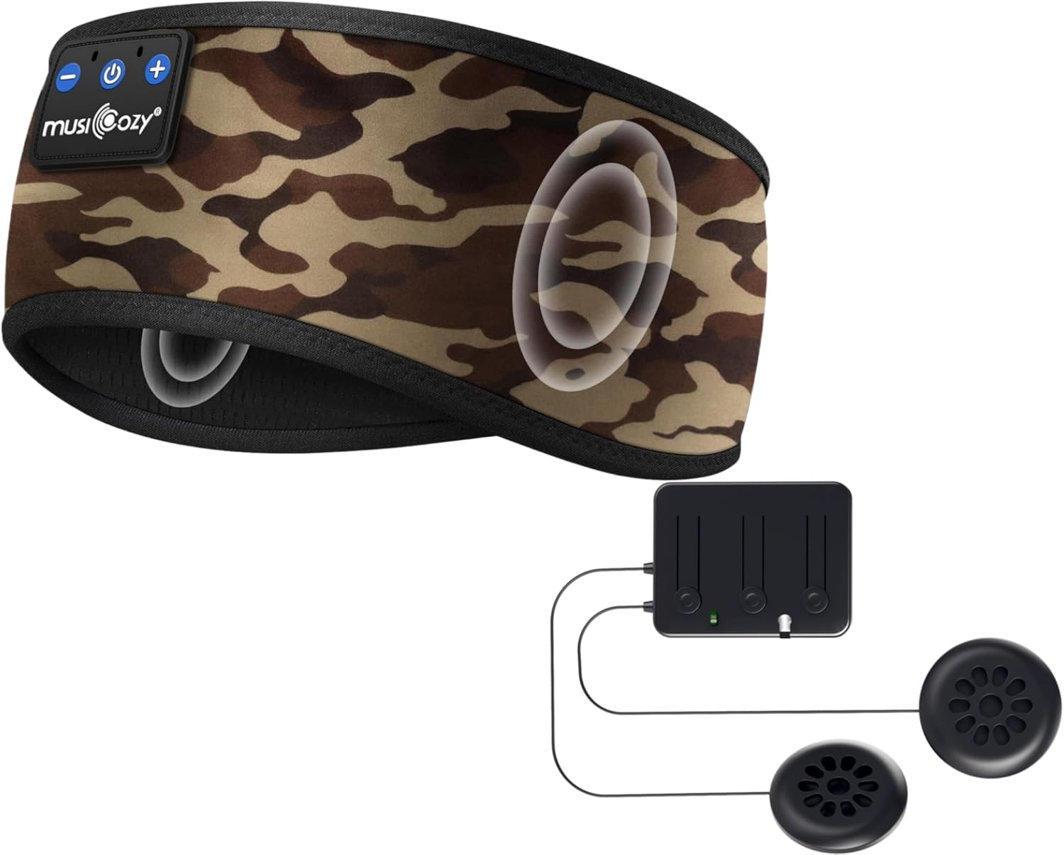MUSICOZY Sleep Headphones Bluetooth Sports Headband & Bluetooth 5.4 Module Kit with Speakers and Charging Cable