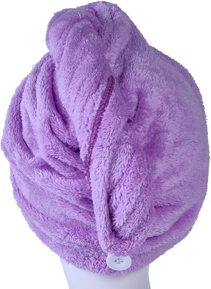 Microfiber Hair Drying Towel Ultra Absorbent Twist Hair Turban Drying Cap Hair Wrap