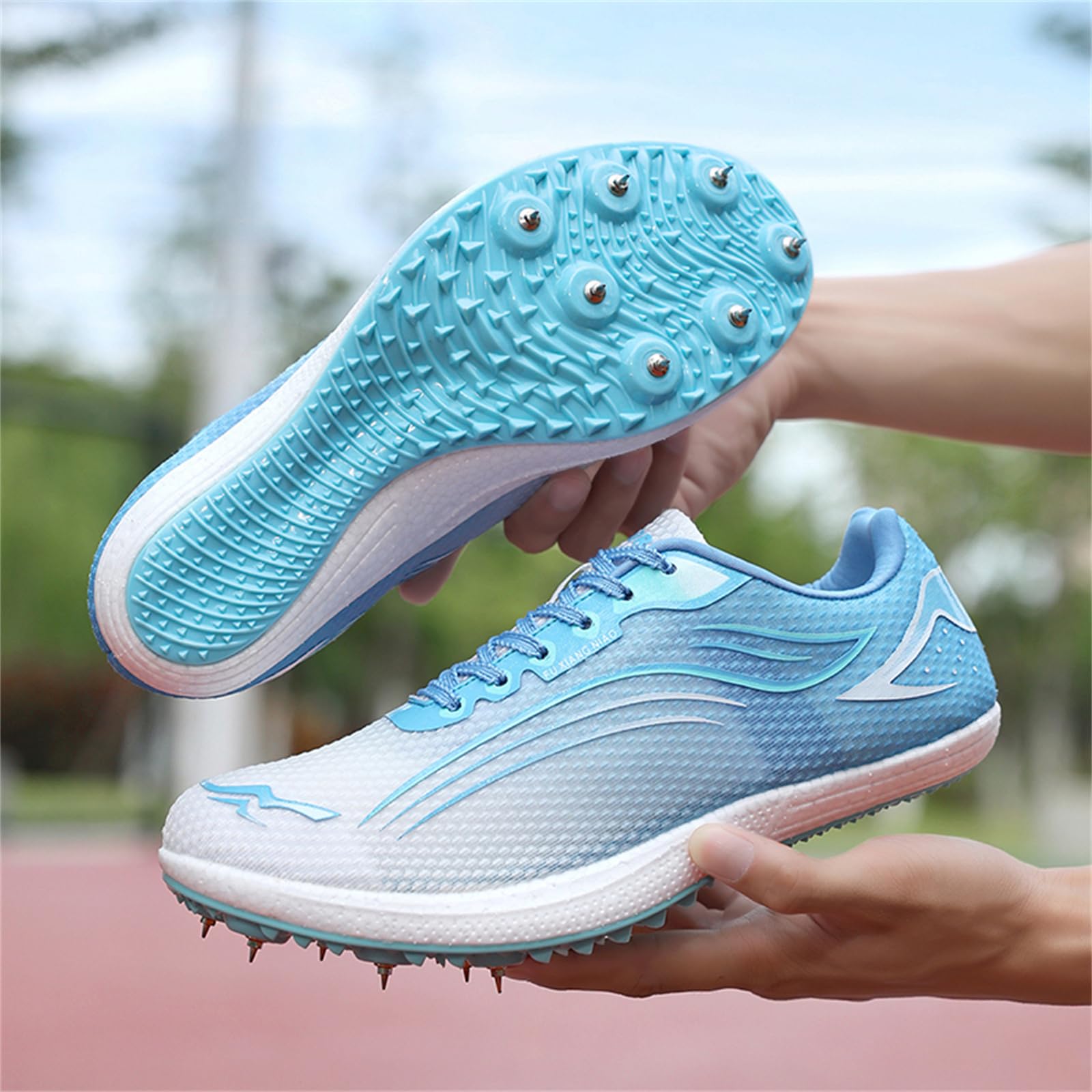 JiuQing Leichtathletik Schuhe Herren Damen 7 Spikes Laufschuhe Rennsport-Sneaker Leicht Bequem Springspikes Für Kinder