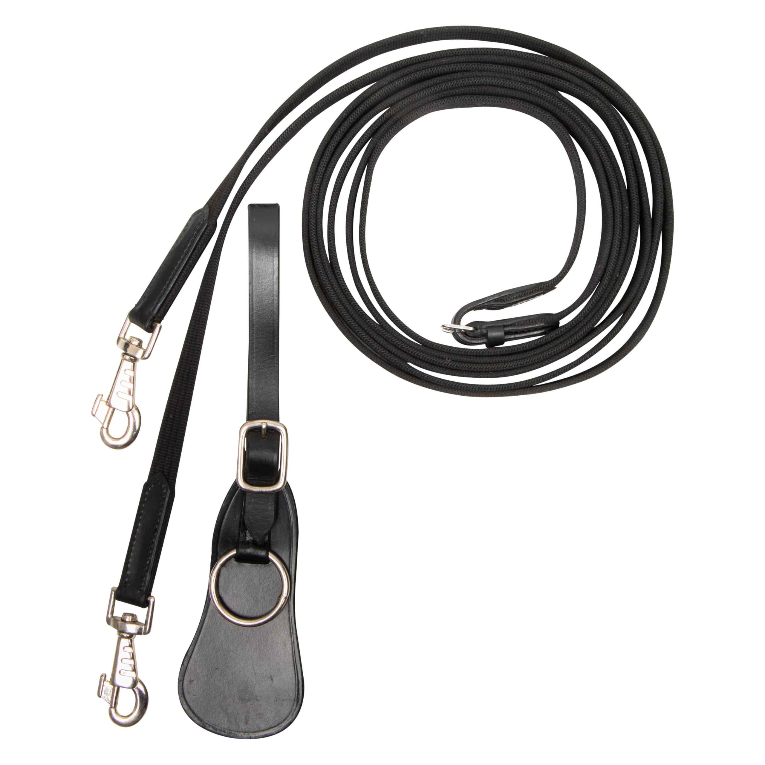 Imperial Riding Schlaufzügel IRH Core, Baumwoll-Webzügel mit Karabinerhaken, 270 cm, Schwarz, 1SIZE