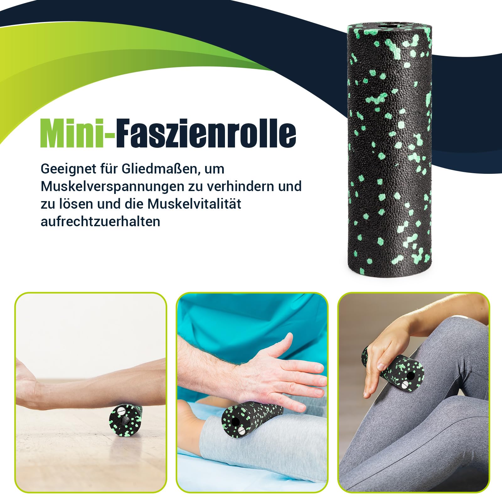 Faszienrolle Set mit 3D-Texturmassage, Enthält Anweisungen und Poster in Deutscher Sprache Tragetasche, Faszien Set mit Faszienball Faszienrolle Klein Duoball