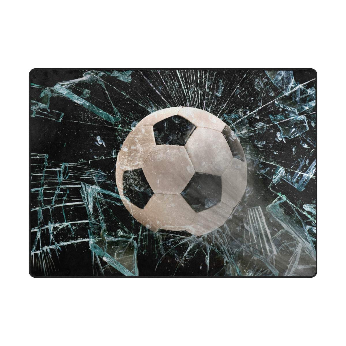 Grand tapis de sol chambre hydrofuge 160 x 122 cm avec motif football 3D