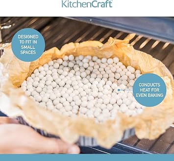 KitchenCraft Ceramic Baking Beans for Blind Baking Pastry, Washable and Reusable, Heatproof Ceramic, 5g