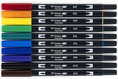 Vista 3 de Tombow Dual Brush Marker 10-Piece Set: Primary Primario