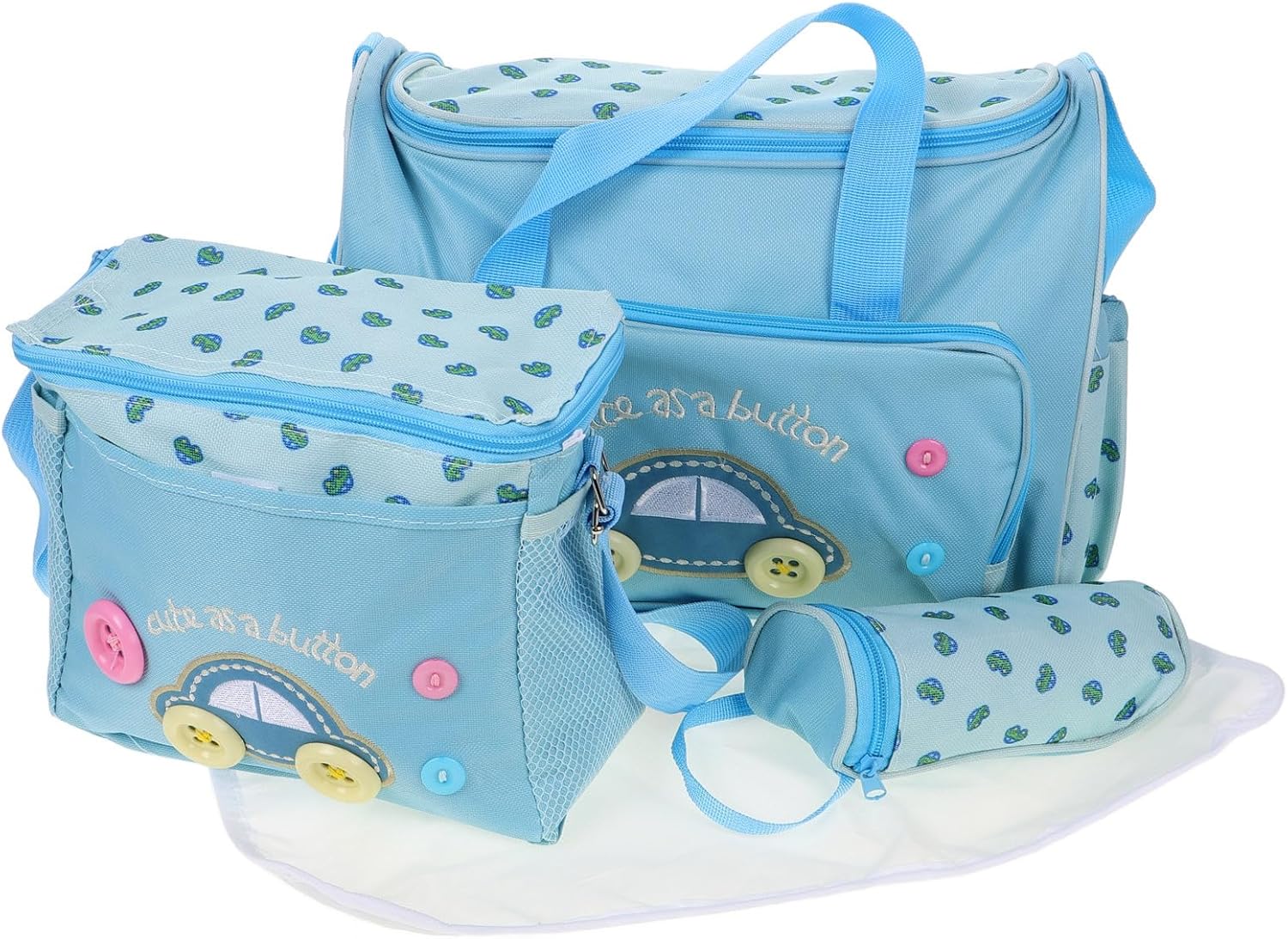 4-in-1 Multi-Function Diaper Bag Tote Set with Large Capacity Includes Diaper Changing Pad Durable Waterproof Oxford for Travel and Everyday Use