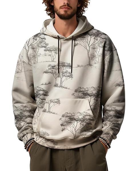 Men's Hoodies Graphic Camo Pullover Sweatshirts Hooded Long Sleeve Crewneck Fleece ...