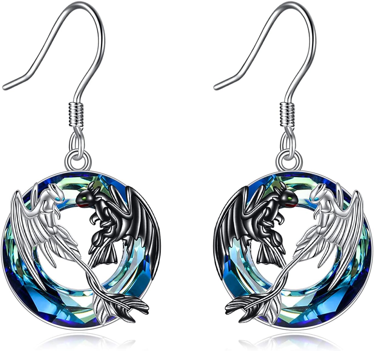 Cat/Horse/Butterfly/Dragonfly/Dragon/Bee/Hedgehog/Skull/Snake/Yin Yang Earring for Women Sterling Silver Abalone Butterfly Drop Earring Jewelry Birthday Gift for Mom Daughter Girl Sister Wife