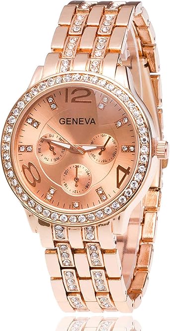 OROLOGIO DONNA IN ACCIAIO AUTOMATICO POLSO VINTAGE QUARZO RAGAZZA FASHION  A08 (Rosa A08-1) : Amazon.it: Orologi