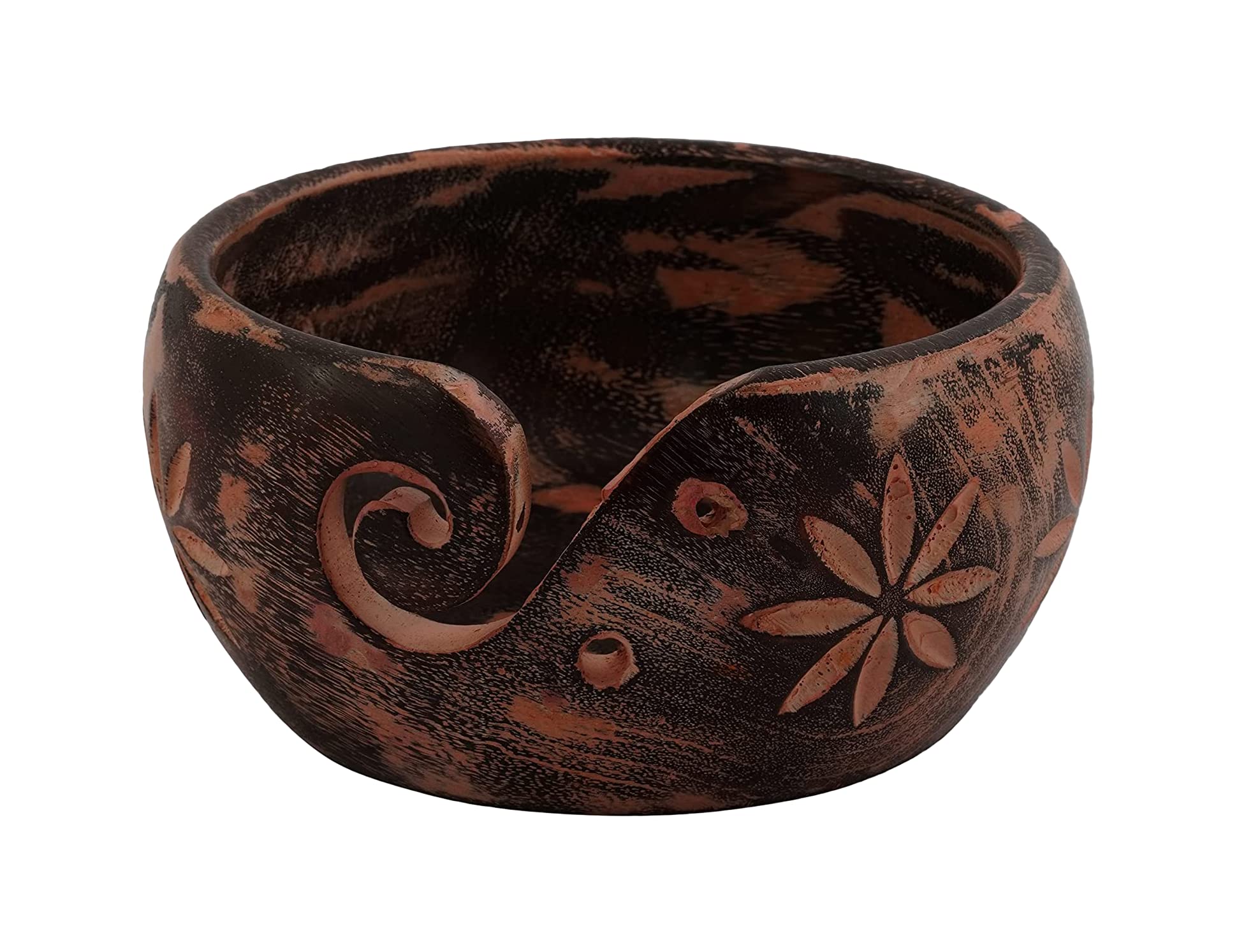 Bol de fil en bois fait à la main par A.F. Luxury Handicraft un accessoire tricot haut de gamme