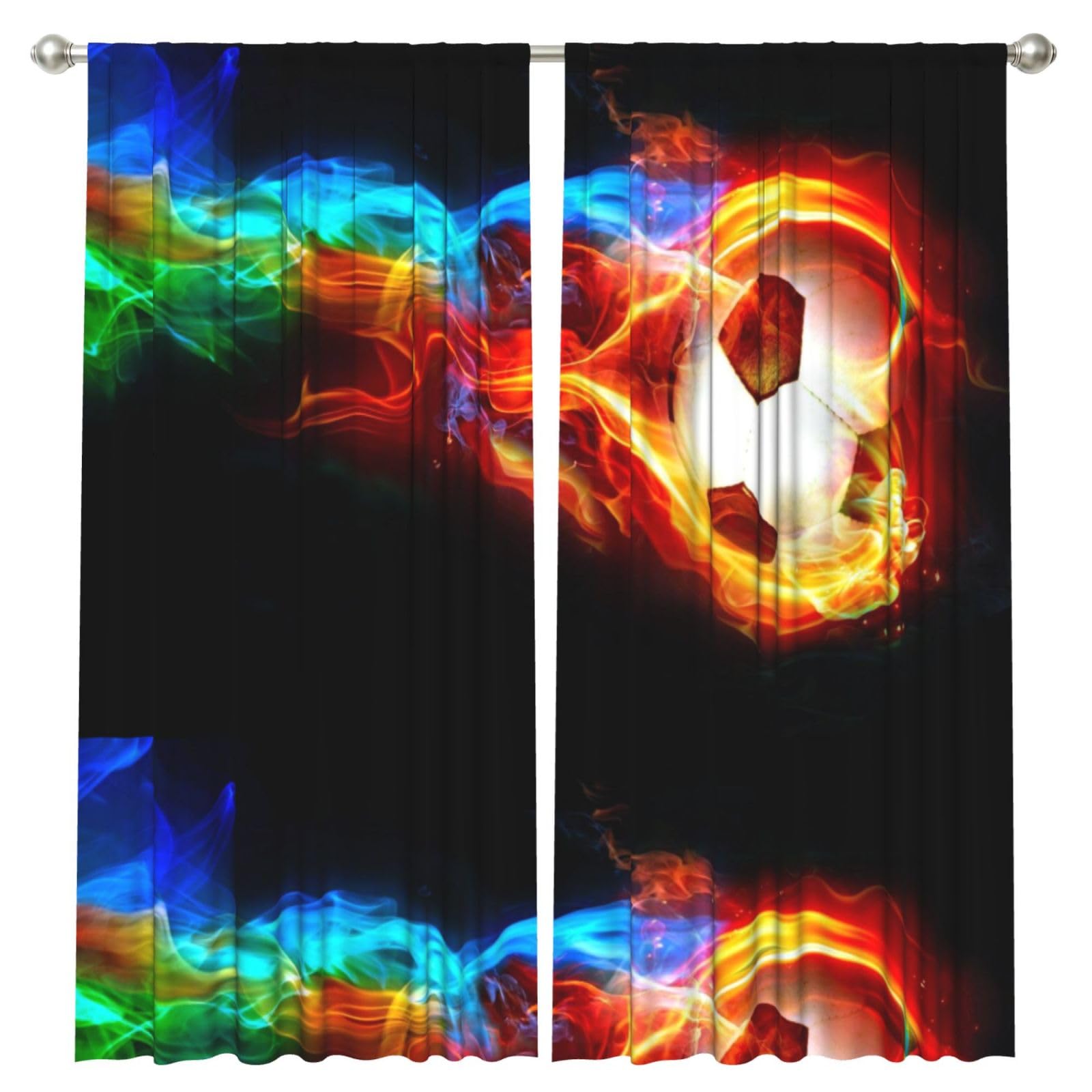 InOmak Football, 2 Panels Window Curtains 52 x 84 Inch Blackout Curtains for Living Room Bedroom