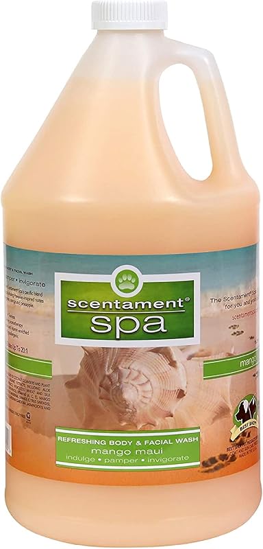 Shampoo para Gatos e Cães Best Shot Scentament Spa Mango Maui, Sem Lágrimas e Hipoalergênico, 3,785 L