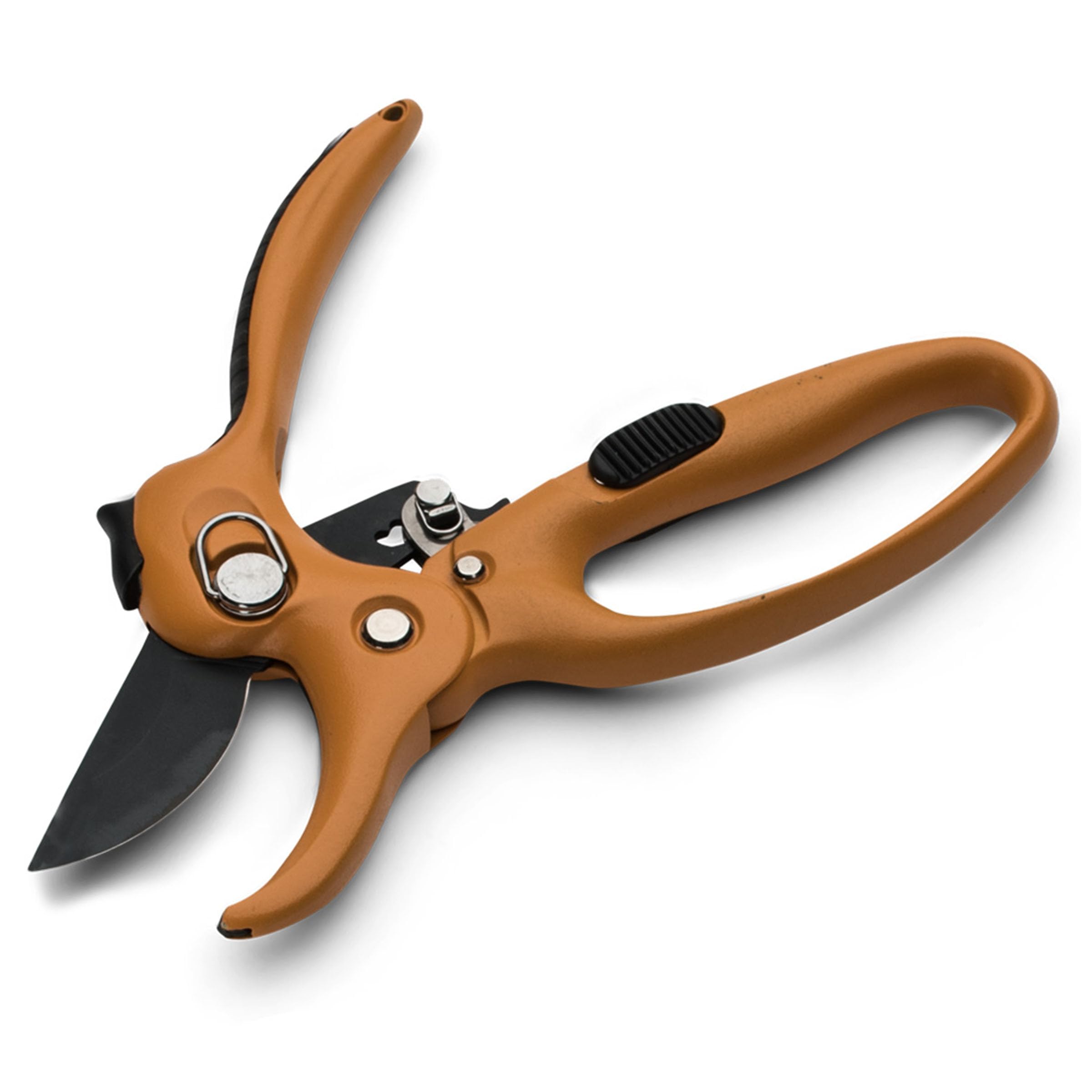 Ratchet Anvil Pruning Shears for Gardening - 5” Heavy Duty Ratcheting Garden Shears Clippers with Carbon Steel Blade for Weak Hands or Arthritis, Hand Pruners for Gardening Tools by Kings County Tools