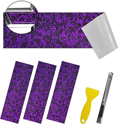 Miniatura 19 de QianBao Compatible con envoltura de vinilo de fibra de carbono de 11.8 x 4 pulgadas, kit de envoltura de emblema Chevy Bowtie con espátula y Negro 6