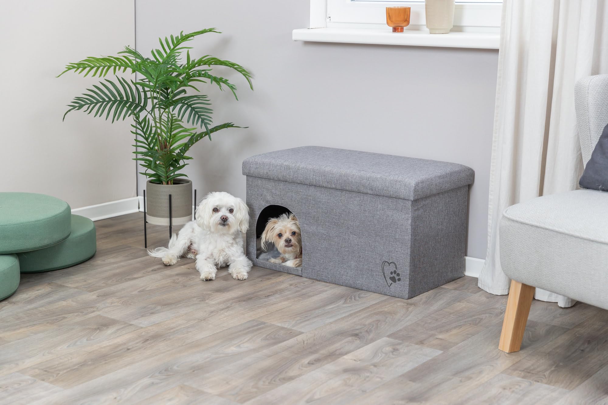 TRIXIE Katzenhöhle Kimy, kuschelig & waschbar – 72 x 40 x 40 cm, hellgrau | Gemütlicher Rückzugsort mit weichem Kissen – für große Katzen, kuschelig, pflegeleicht und angenehm weich