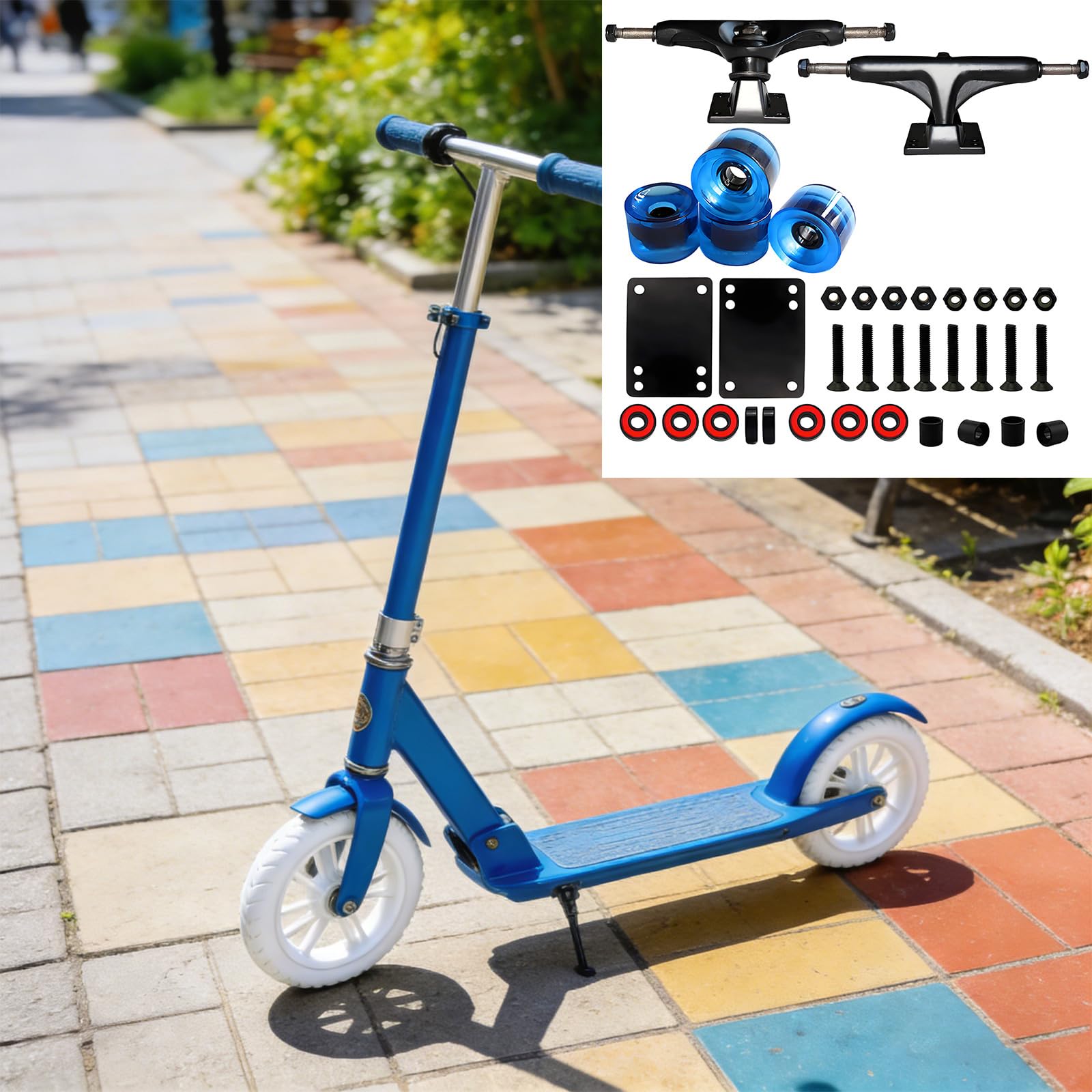 Komplettes 5-Zoll Skateboard Truck mit 60-mm Rad und Präzisionslagern für einfaches Gleiten, sanftes Rollen und Truck Set