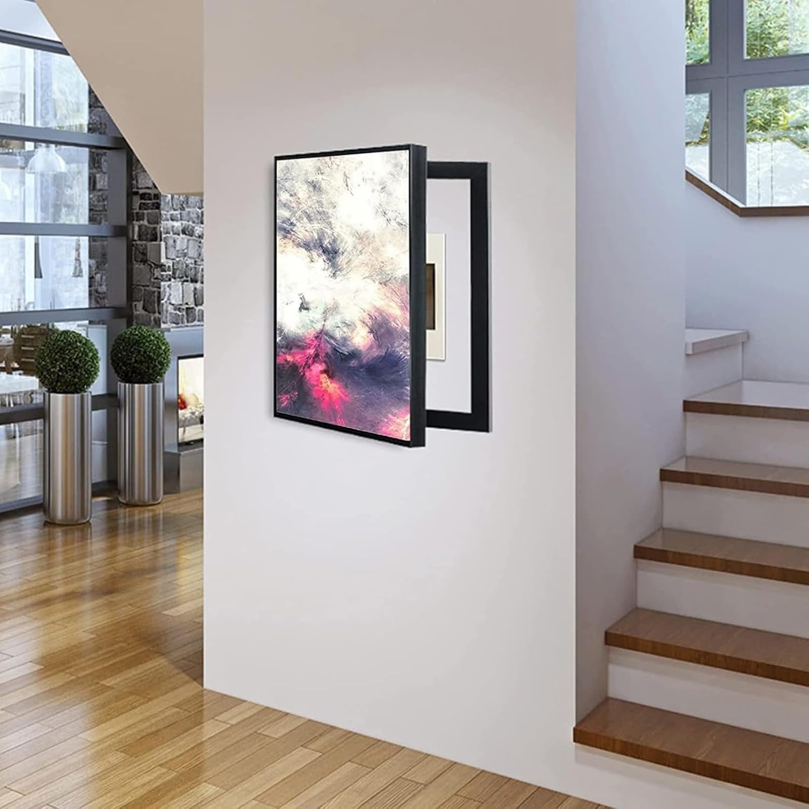 Cubierta de panel eléctrico montada en la pared, cubierta decorativa para ocultar la caja de distribución con obras de arte para uso en interiores