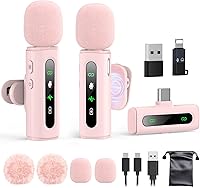 Vista 16 de Micrófono Lavalier USB C Inalámbrico Mini Micrófono para Teléfono/Tableta/PC Android Tipo C Grabación de Video Micrófonos de Clip con Clip Giratorio