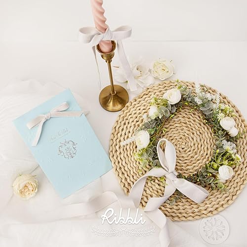 Miniatura 29 de Ribbli Cinta de terciopelo verde polvoriento, doble cara, carrete de 1 pulgada, cinta verde de 10 yardas, uso para adornos de árbol de Navidad