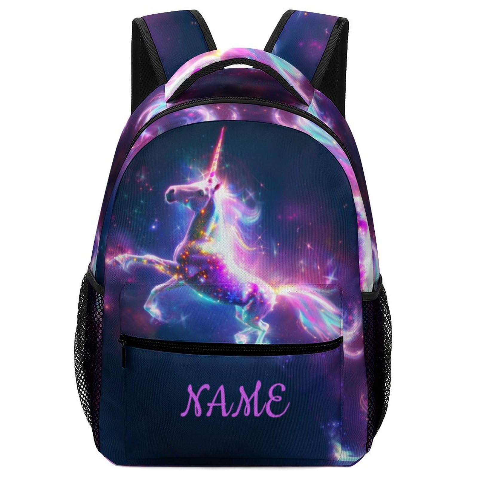 Aicihert Custom Purple Unicorn Backpack for Kids Boys Girls, Personalized School Backpack with Name, Customization Children Bookbags