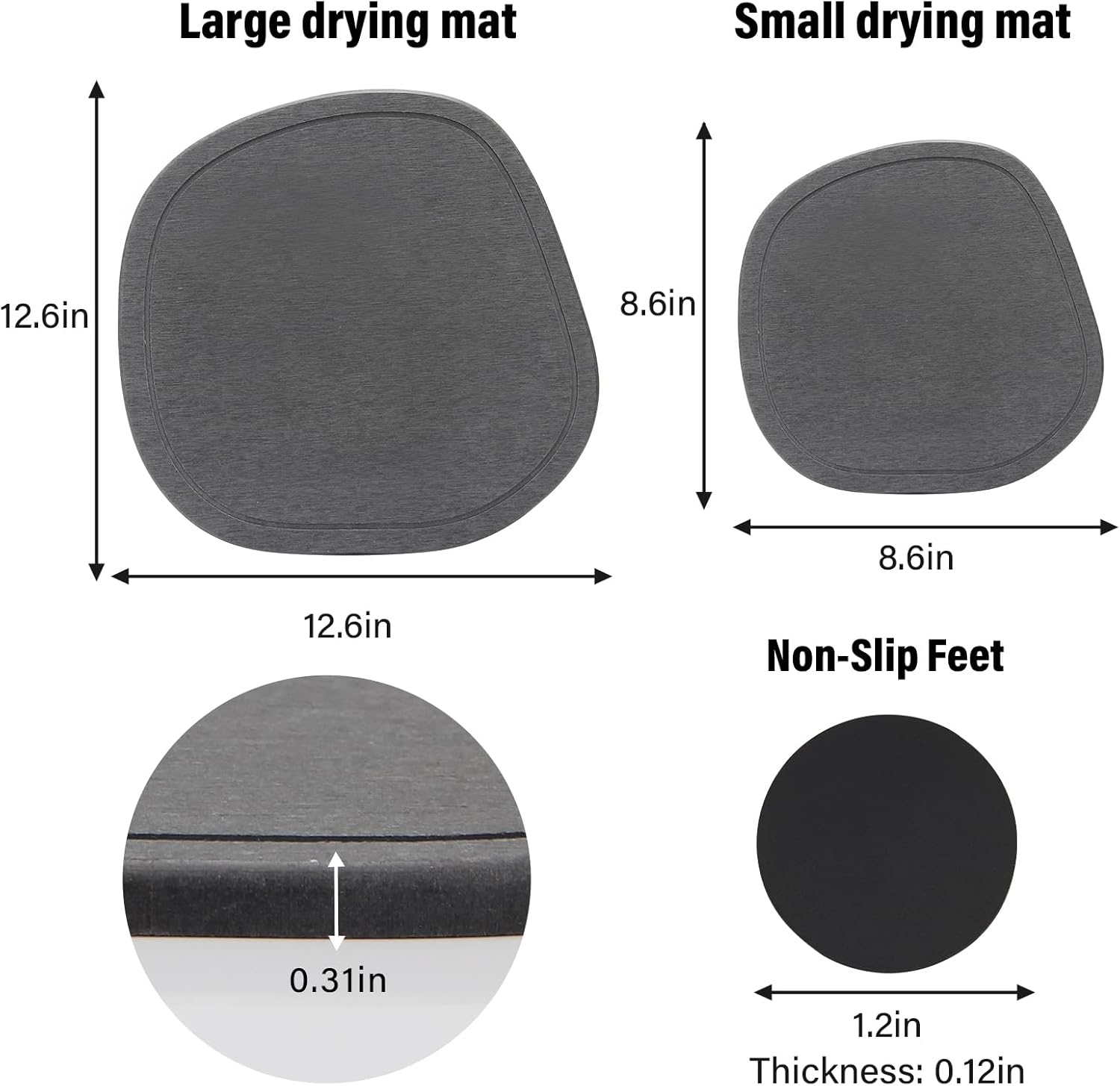 Plant Saucers Instant Dry Diatomaceous Earth Stone Plant Trays Absorbent Durable Flower Pot Saucers for Indoor & Outdoor Use, Keep Floors and Counters Clean and Dry(Large & Small,Irregular) - Image 6