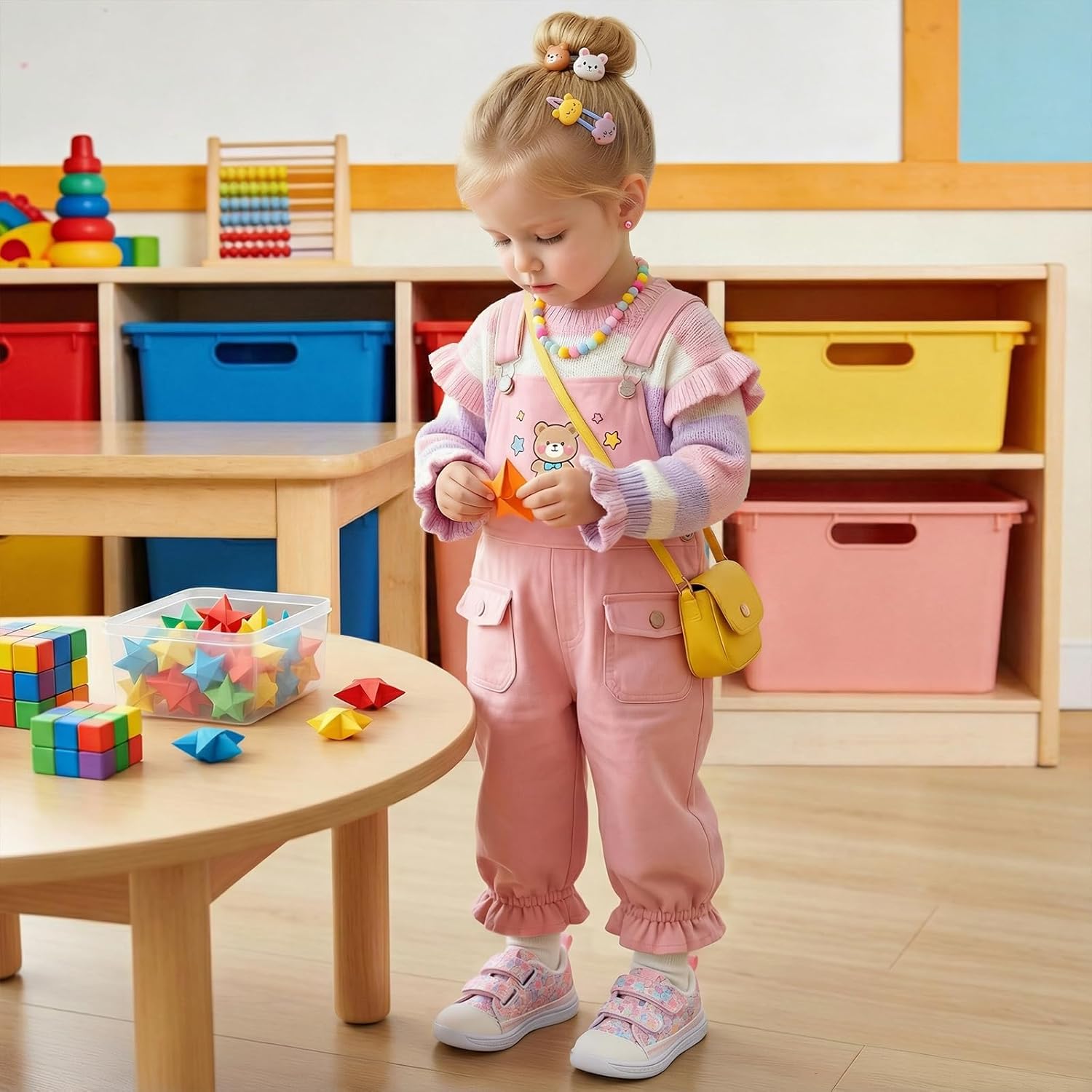 Toddler Wide Toe Box Barefoot Shoes Glitter Girls Sneakers Fashion Zero Drop Kids First Walking Shoes for School Daycare Preschool Outdoor Indoor Activities - Image 2