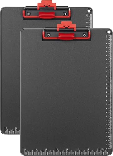 Miniatura 10 de Portapapeles de metal, tamaño A4, 12.5 x 9 pulgadas, placa de plástico de aluminio para aulas, oficinas, escuela, médicos, enfermeras, entrenadores,