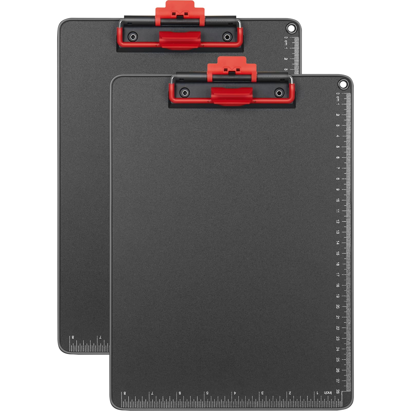 Clipboards with Pen Holder A4 Size 12.5x9 Inch Aluminum Protection Clip Board for Classrooms, Offices, Restaurants, Doctor, Coaches, Nurse (Black) (2-Pack)