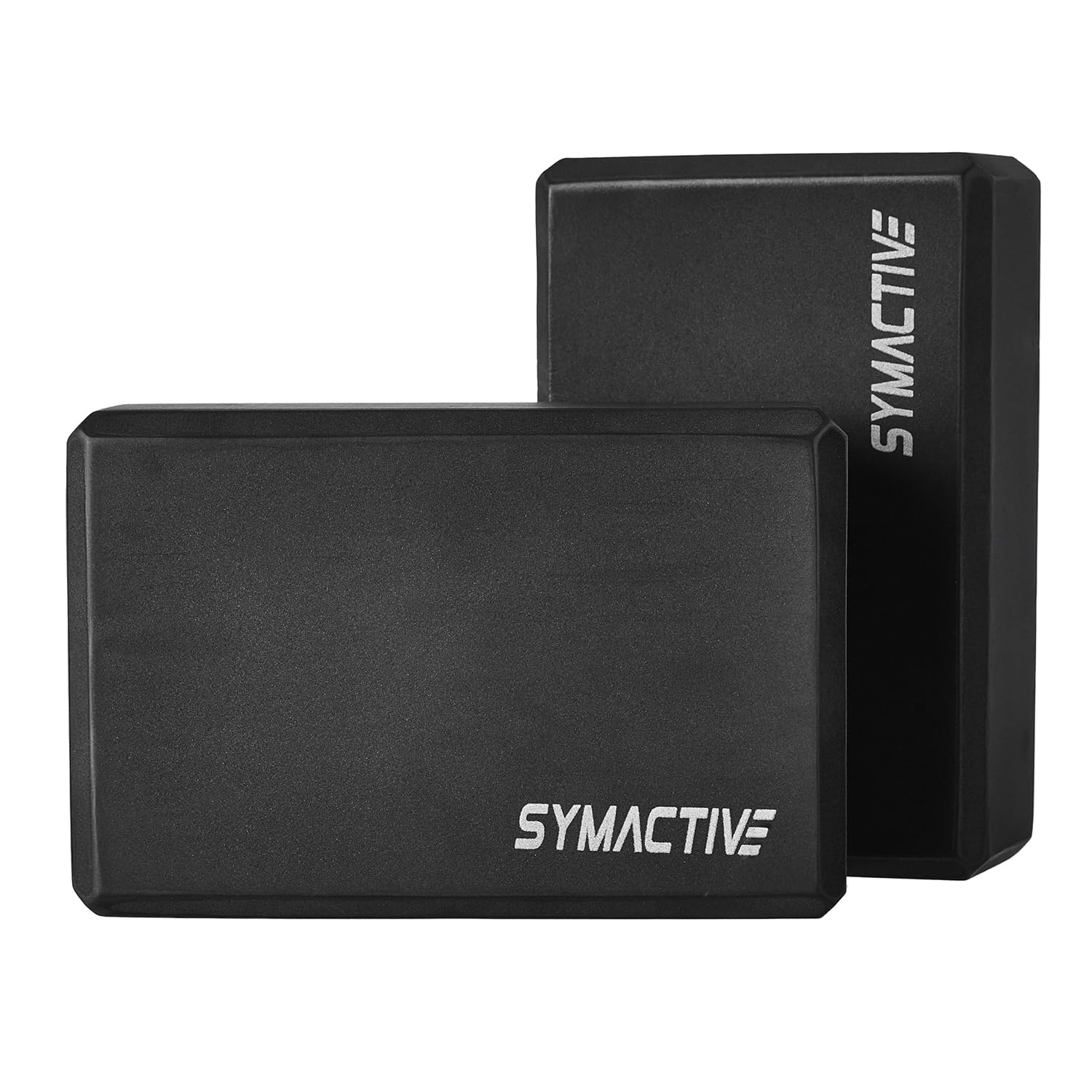 AMAZON BRAND - SYMACTIVE EVA FOAM YOGA BLOCKS | SET OF 2 | FOR STRENGTH, BALANCE & FLEXIBILITY | ODOUR RESISTANT | BLACK 9L X 6W X 3H Inch, Set of 2-image-9